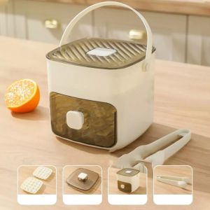 LUXURYLYN 48 Grids Ice Cube Mold Large Capacity with Easy-press Lid Press Ice Cube Tray Durable Reusable Ice Cube Maker Home Use