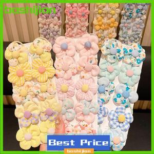 bashijian 10PCS đầy màu sắc ngọt ngào hoa đàn hồi tóc ban nhạc dễ thương thời trang ponytail chủ trẻ em scrunchies ban nhạc cao su Phụ kiện tóc
