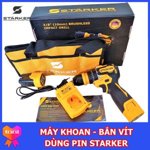 Máy khoan pin bắn vít cầm tay STARKER công nghệ Đức chuyên dụng cho thợ bảo hành 6 tháng