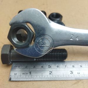 BAUT MUR BAJA M16 X 70 HALF DRAT PANJANG 7CM KUNCI 24 7 CM BAUD HTB GRADE 8.8 HITAM M16X70 16X70 16 X 70 DIAMETER DRAT 16MM PITCH DRAT 2.0 Sekrup