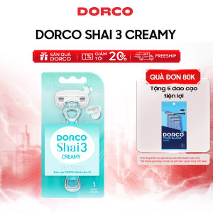 DORCO SHAI 3 CREAMY - Dao Cạo Body Nữ 3 Lưỡi - Hộp Gồm 1 Cán và 1 Đầu Cạo