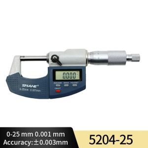 SHAHE 0.001mm Electronic Outside Micrometer 0-25mm Digital Micrometer Electronic Digital Caliper Gauge for Measuring