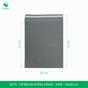 MT1S - 25x35 cm - 100 túi nilon đóng hàng niêm phong túi gói hàng túi niêm phong - Xám