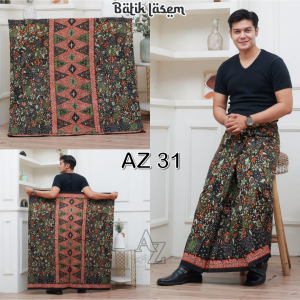 Sarung Batik Pria Muslim Bahan Katun Laseman Series AZZ01