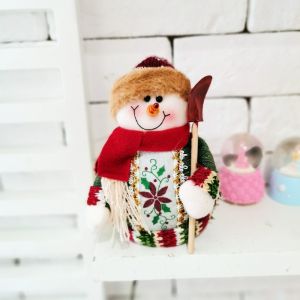 IIRA Santa Claus Christmas Tree Pendant Elk Snowman Christmas Tree Decor Cute Plush Xmas Tree Drop Ornaments Kids Gifts