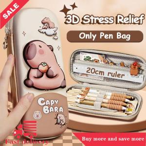 [COD] 3D Cứu Trợ Căng Thẳng Dễ Thương Capybara Bút Chì Trường Hợp Thả Chống Thấm Nước Học Sinh Đồ Cung Cấp Hộp Lưu Trữ Vỏ Cứng Giải Nén Bút Túi
