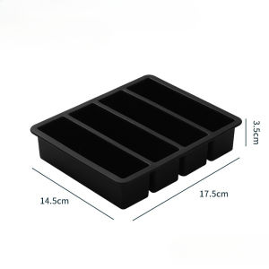 🧊4Grid Ice Tray Rectangular Ice Mold Silicone Non-toxic Ice Making Tools Ice Cube Beer Drink Coffee Supplies Kitchen Accessories