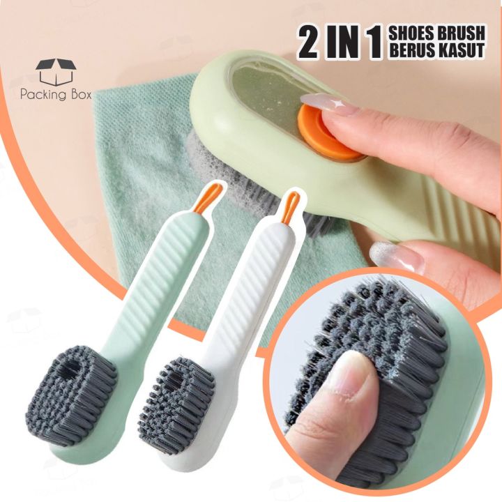 Pkb Multifunction Soft Bristled Liquid Shoe Brush Long Handle Brush Clothes Brush Shoe Clothing 5422