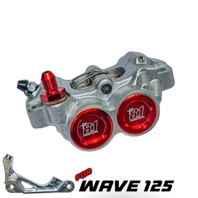 Motorcycle Brake Caliper CNC 8.1 Radial Mount with Bracket Wave125 20A Made in Thailand