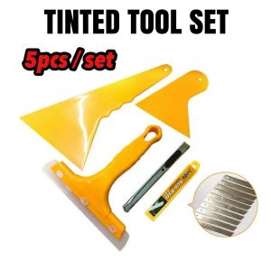 5PCS Set Professional Car House Window Film Handle Squeegee Tinted Tool Kits Scraper Knife Blade Magic Tint Tools