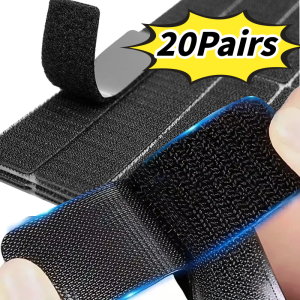 20Pairs Strong Self Adhesive Hook and Loop Fastener Tape Nylon Sticker Adhesive Fastener Hook Loop with Glue for DIY