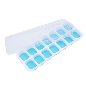 14 Holes Silicone Ice Cube Maker Tray Baby Food Puree Mold Container with Lid Bekas Pembuat Ais Batu 硅胶冰格