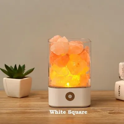 Himalayan Salt Lamp USB Plug Air Purifier Night Light Negative Ion Relief Stress