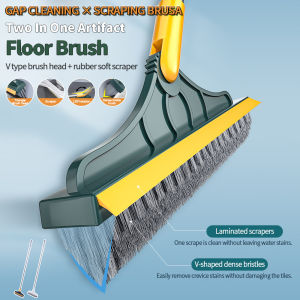 Multifunction 2 in 1/3 in 1 Cleaning Floor Brush Long Handle Removable Floor Scrub Brush Telescopic Wall Corner Gap Brush Crevice Floor Brush for Home Bathroom Glass Wiper