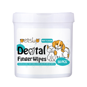 Petsup Pet Dental Finger Wipes 50Pcs Cat Dog Oral Care Remove Tartar Cleaning Teeth Toothbrush