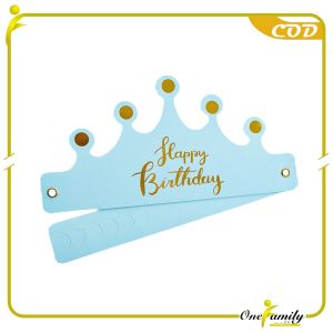 ONE-C790 Topi Anak Ulang Tahun Kertas Bentuk Mahkota / Crown Happy Birthday Party Hat Topi Kertas HBD Dekorasi Pesta