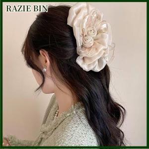 RAZIE BIN Ngọt Ngào Thời Trang Rose Bow Tóc Clip Cho Phụ Nữ Cô Gái Lưới Nhẹ Nhàng Thanh Lịch Cá Mập Clip Tính Khí Đa Năng Phụ Kiện Tóc Quà Tặng