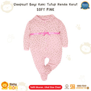 BABY LEON Jumpsuit Bayi Kaki Tutup Lengan Panjang Jumper Bayi Renda Kerut Jumper Bayi Perempuan Newborn BC-808 BC-806 BC-807 Baju Bayi Perempuan Baby Sleepsuit Baju Tidur Bayi Jumpsuit Panjang Kaki Tutup Pakaian Bayi