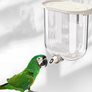 ZENO Wall Mounted Automatic Bird Cage Water Feeder Pin-Touch 330ML Bird Water Dispenser Easy To Install Birdcage Hanging Water Feeder Tiger Skin Parrot