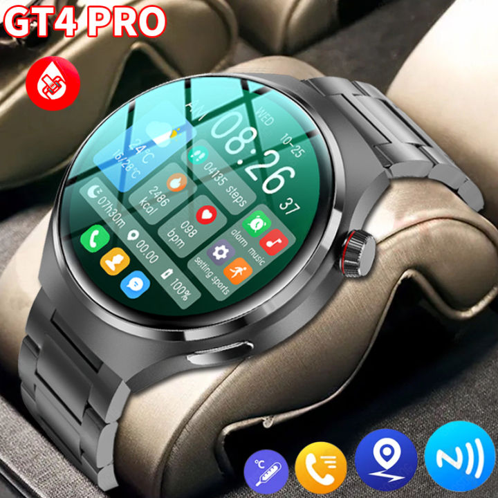 For Huawei New NFC Smart Watch Men GT4 Pro HD Voice Calling Sports Watches  Compass GPS Tracker Waterproof SmartWatch For Xiaomi