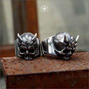 Pewterland Ringskull Grootskull Cincin Tengkorak 3D Bahan Logam Timah Pria dan Wanita