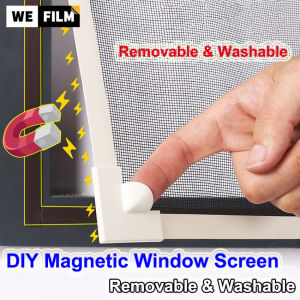 DIY Magnetic Mosquito Screen Mosquito Net Prevent Dengue Fever Washable Invisible Anti-mosquito Magnetic Gray Mesh with Full Frame Magnetic Strip(WhiteBlackBrown)
