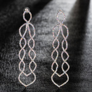 Bridal temperament rhinestone large earrings earrings stage diamond jewelry exaggerated earrings long styles exaggerated womens earrings E
