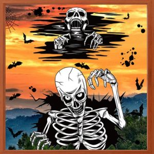 COMBO-Decal HALLOWEEN- Hít tĩnh điện- Bộ xương hỗn chiến kinh dị (22)