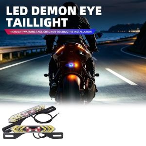 CANGI8 Waterproof Motorcycle License Plate Light Bright Flashing LED Brake Light Safety Accessory 12V RGB Rear Taillight Motorcycle