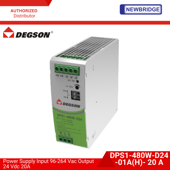 Degson Power Supply Input 96-264 Vac Output 24 Vdc 20A -Newbridge DPS1 ...