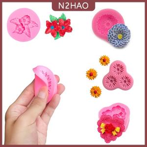 N2HAO 3D Daisy lily hoa Silicone khuôn nhựa khuôn sô cô la bánh fondant trang trí Baking công cụ nhà bếp món tráng miệng làm xà phòng tự làm quà tặng