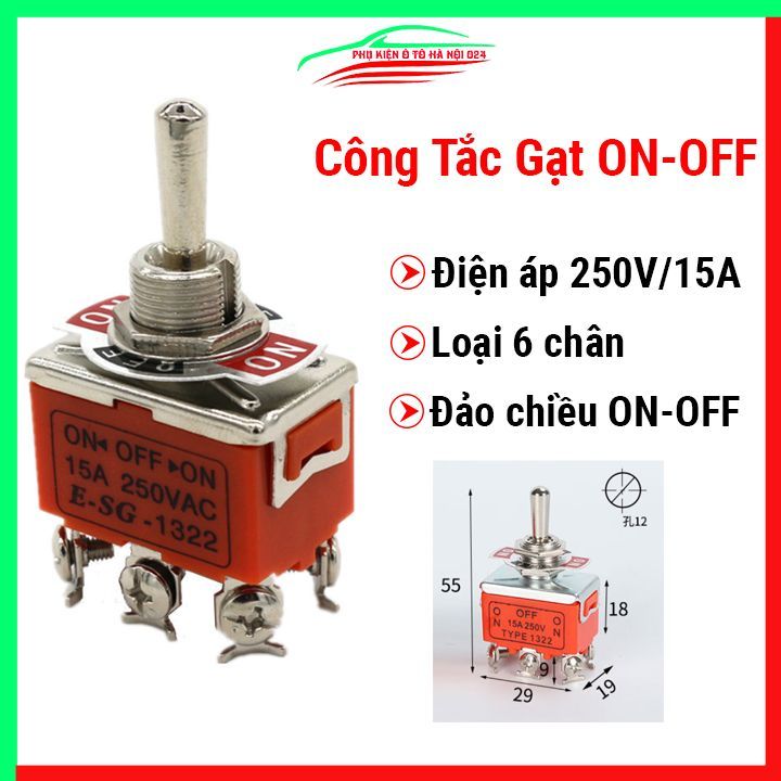Công tắc gạt 6 chân 3 vị trí đảo chiều ON-OFF-ON 220V-15A | Lazada.vn