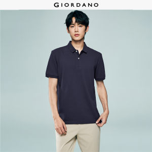 Giordano Men Solid color stretchy pique short sleeve polo​ shirt Free Shipping 01016384
