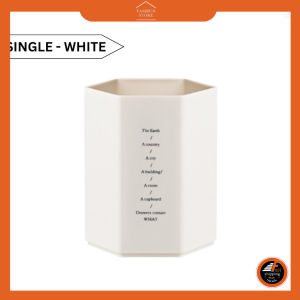 Ready Stock Aesthetic White Pink Blue Simple Stationery Rack Pencil Holder 360 Rotatable Pen Holder Box Makeup Brush Cosmetic Storage Table Space Saving Desk Organizer Desktop Study Student Hostel Office Kotak Boleh Pusing Simpan Alat Tulis Pen