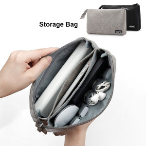 Huife Portable Cable Storage Bag Double-layer Travel Digital Organizer Oxford Gadget Bag for Earphone Mobile Hard Disk Charger