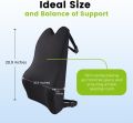Lumbar Support Pillow for Car - Back Support for Medium to Large Vehicles - Soft Memory Foam Car Seat Cushion for Back Pain Relief - Dual Adjustable Straps Securely Fixed Car Lumbar Support -Black. 