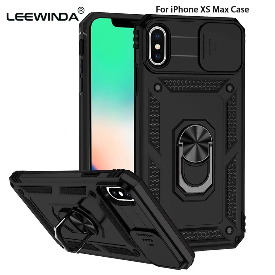 For iPhone X XS XR XS Max Phone Case,Sergeant Push Window Protection Camera  Armor Ring Bracket Back Cover