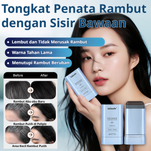 Magic Hair Stick Hitam Jepang / Pewarna Rambut Instan Untuk Menutupi Uban / Tahan Lama dan Tidak Luntur / Formula Lembut dan Tidak Merusak Rambut /Linzhi Noninvasive Hair Coloring Pen With Comb Teeth