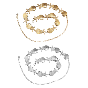 Metal Shell Sea Star Waist Chain Adjustable Length Body Gift for Fashion Forward Women And Lady Girls