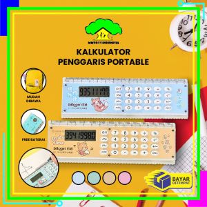 MI-A65 Kalkulator Penggaris Karakter 2IN1 Mini Portable Multifungsi / Kalkulator 8 Digit Penggaris 15cm / Perlengkapan Sekolah Anak Praktis / Ruler Set Calculator Import