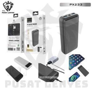 PX233 - Powerbank LENYES PX-233 Powerbank 20000mAh Mini Slim Portable Display Light Indicator Real Capacity Power Bank