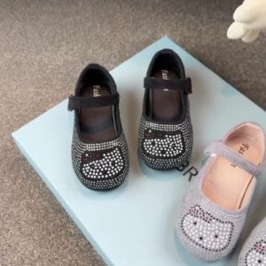 Giày bé gái công chúa thời trang ngọt ngào mèo pha lê dễ thương ngọt ngào(size23-34)【FA-21】