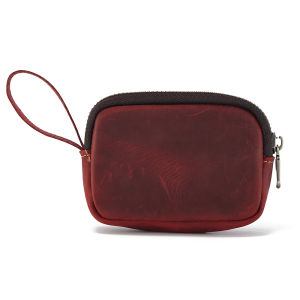 Handmade Japanese Youth Coin Bag Retro Crazy Horse Leather Coins Pouches Bluetooth Headphone Key Ring Storage Zipper Bags Pocket Money Card Holders