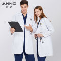 ANNO Anti-Static Lab Uniforms Out Fit Work Out Wear Unisex Pharmacy White Coat Chemistry Male Female White Doctor Clinic Gown. 
