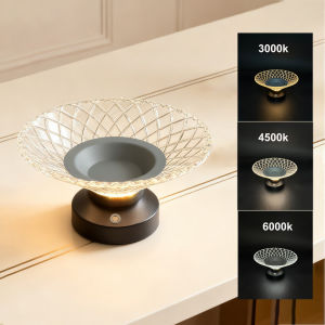 GGbingo LED Light Fruit Plate Rechargeable 3Colors NightLight Dining Room Table Household Basket Lamp Candy Dried Snacks Storage
