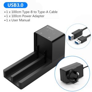 ORICO USB 3.0 to SATA External Hard Drive 5 Bay Docking Station with Duplicator Offline Clone Function for 2.5 or 3.5in HDD SSD Support 5X 10 TB(6528US3-C)