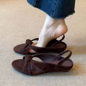Free Shipping 2026 New Niche Design Cross-Strap Wedge Sandals For Women Summer Outdoor Versatile Roman Shoes Open-Toe High Heels