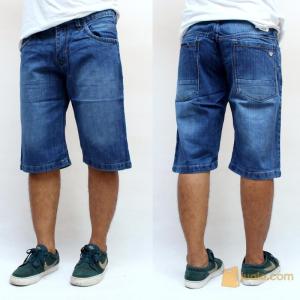 Celana Jeans Pendek Pria Jumbo Super Big Size 27-38 Bisa COD Bayar di Tempat Biru Tua Murah