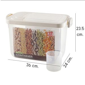 Hộp nhựa đựng đồ thùng đựng gạo 10kg gạo 14L nắp lật mở của đứng. Thái Lan sx. 36x24x235cm 2559