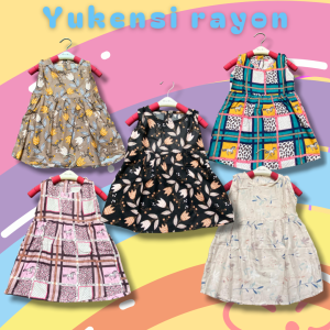 PAKET 4 PCS DRESS YUKENSI RAYON usia 0-6 th dress anak perempuan dress rayon viskos dress harian dress bayi dress balita baju bayi